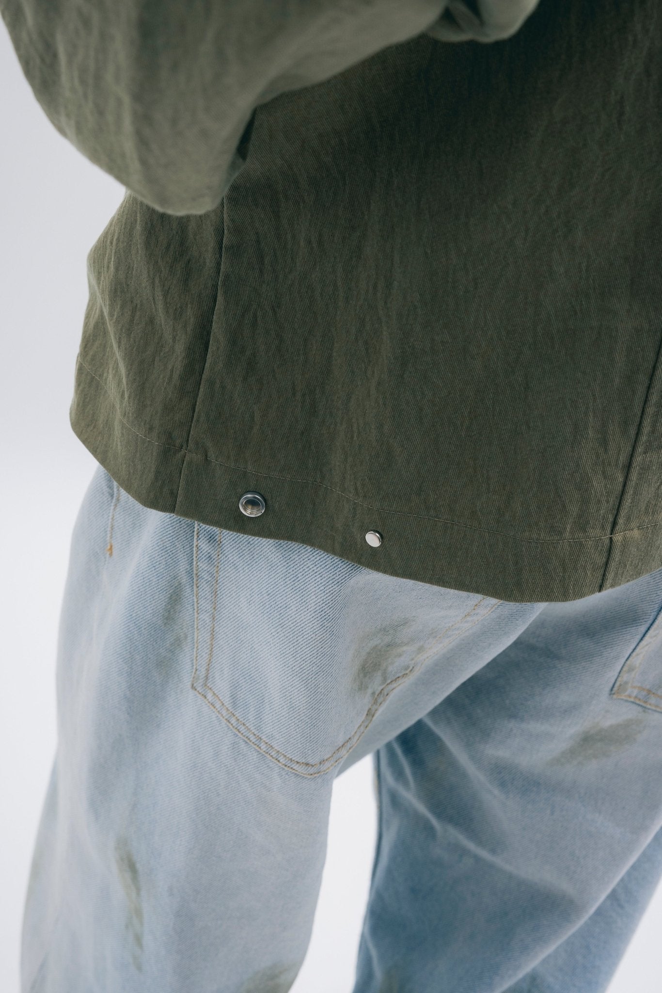 (empty) manual co. panelled blouson jacket/ army green - GROGROCERY