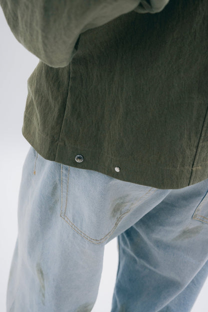 (empty) manual co. panelled blouson jacket/ army green - GROGROCERY