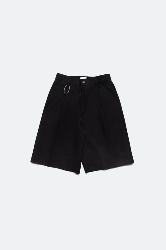 (empty) manual co. pleated bermuda shorts/ black - GROGROCERY