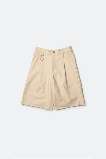 (empty) manual co. pleated bermuda shorts/ light beige - GROGROCERY