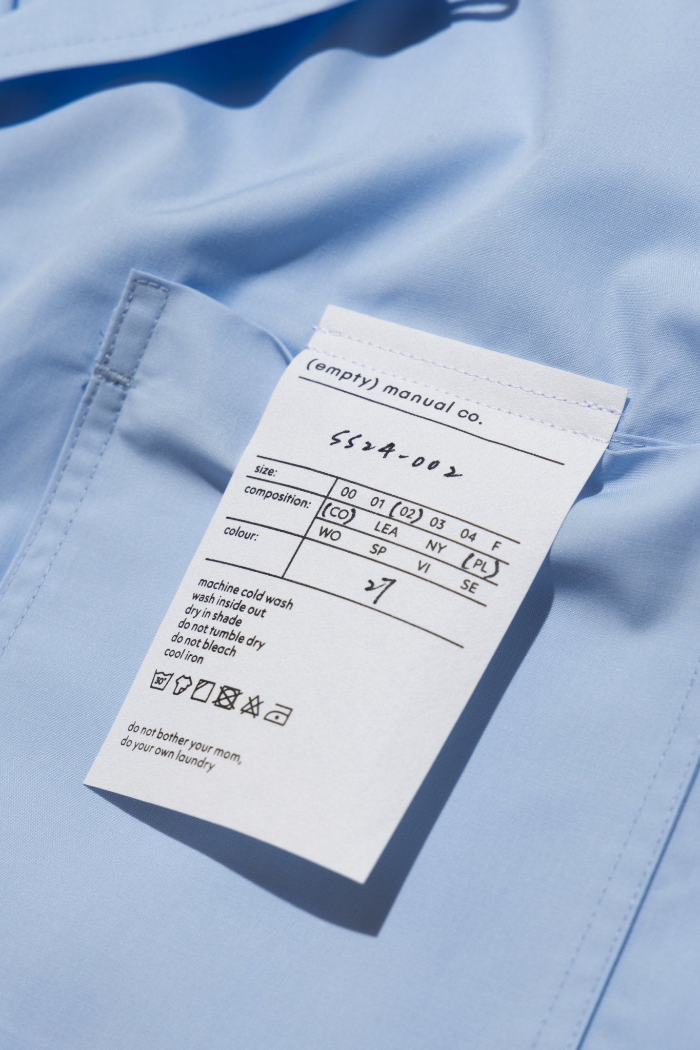 (empty) manual co. pocket(s) shirt/ cotton blue - GROGROCERY