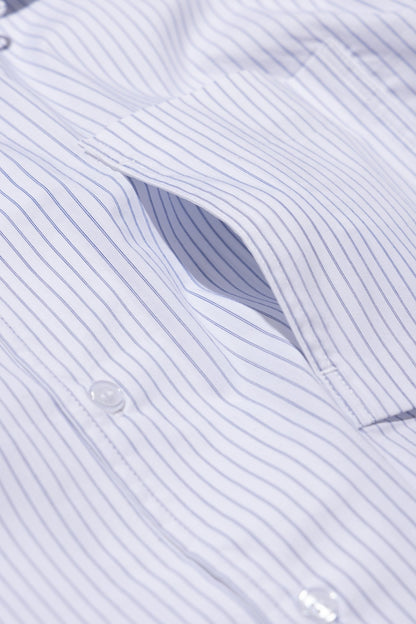 (empty) manual co. pocket(s) shirt/ white pinstripes - GROGROCERY
