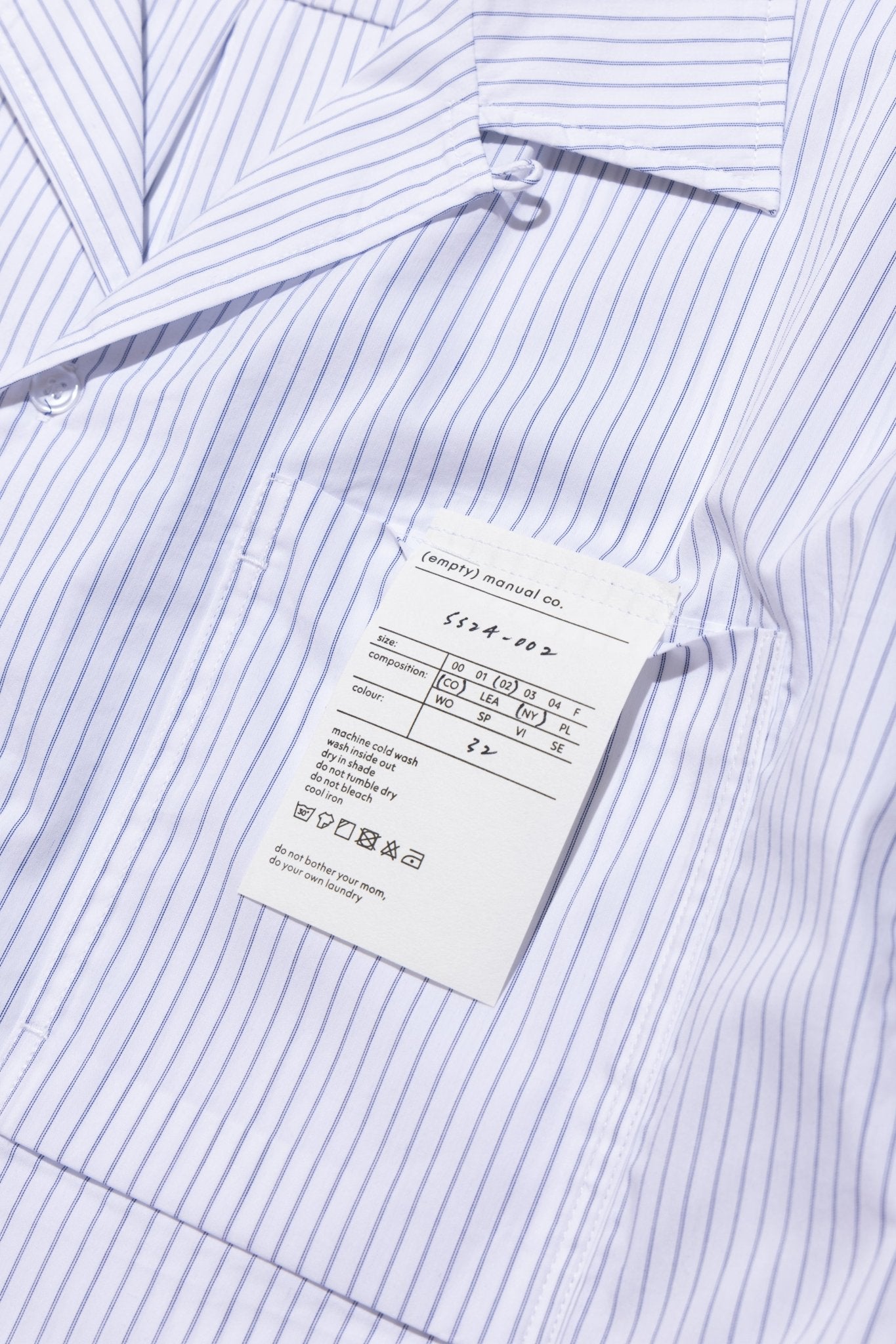 (empty) manual co. pocket(s) shirt/ white pinstripes - GROGROCERY