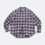 (empty) manual co. quadruple pockets checker shirt/ blue & merino checker - GROGROCERY