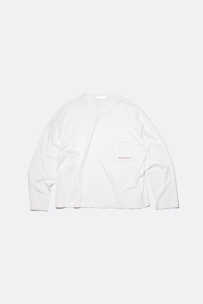 (empty) manual co. red embroidery L/S tee/ white - GROGROCERY