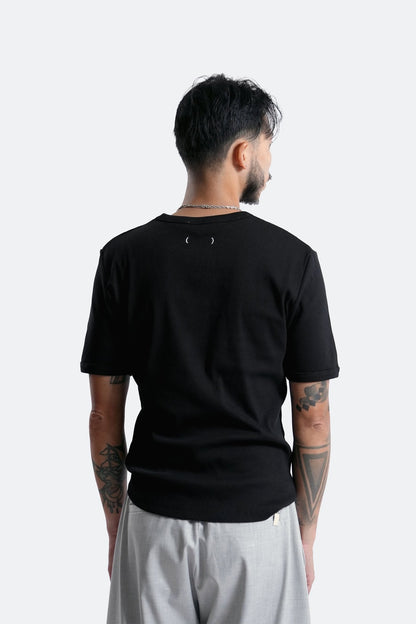 (empty) manual co. slim fit ribbed tee/ black - GROGROCERY