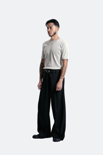 (empty) manual co. slim fit ribbed tee/ washed grey - GROGROCERY