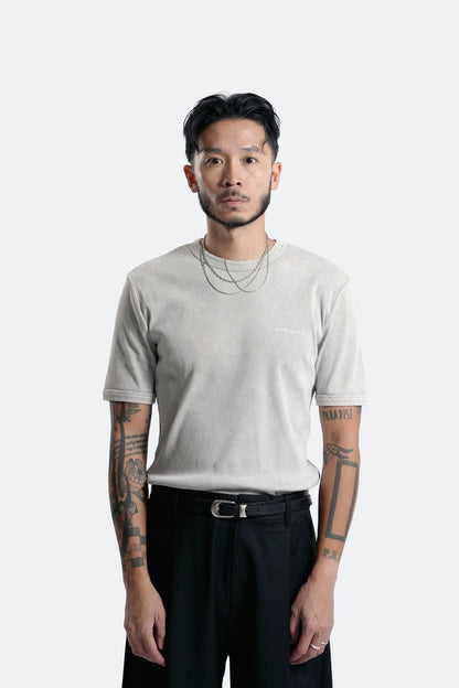 (empty) manual co. slim fit ribbed tee/ washed grey - GROGROCERY