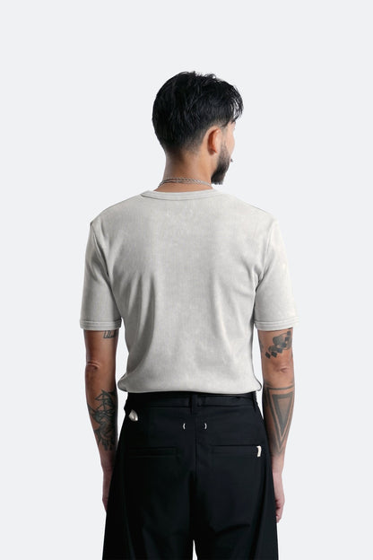 (empty) manual co. slim fit ribbed tee/ washed grey - GROGROCERY