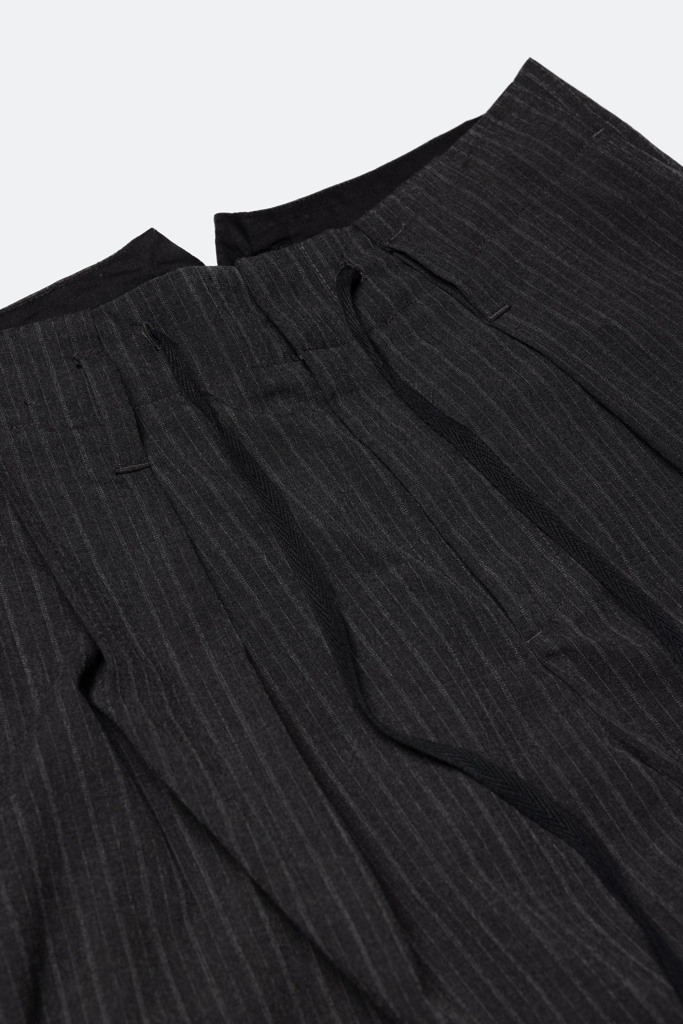 (empty) manual co. sunday suit pants/ charcoal stripe - GROGROCERY