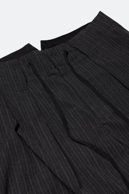 (empty) manual co. sunday suit pants/ charcoal stripe - GROGROCERY