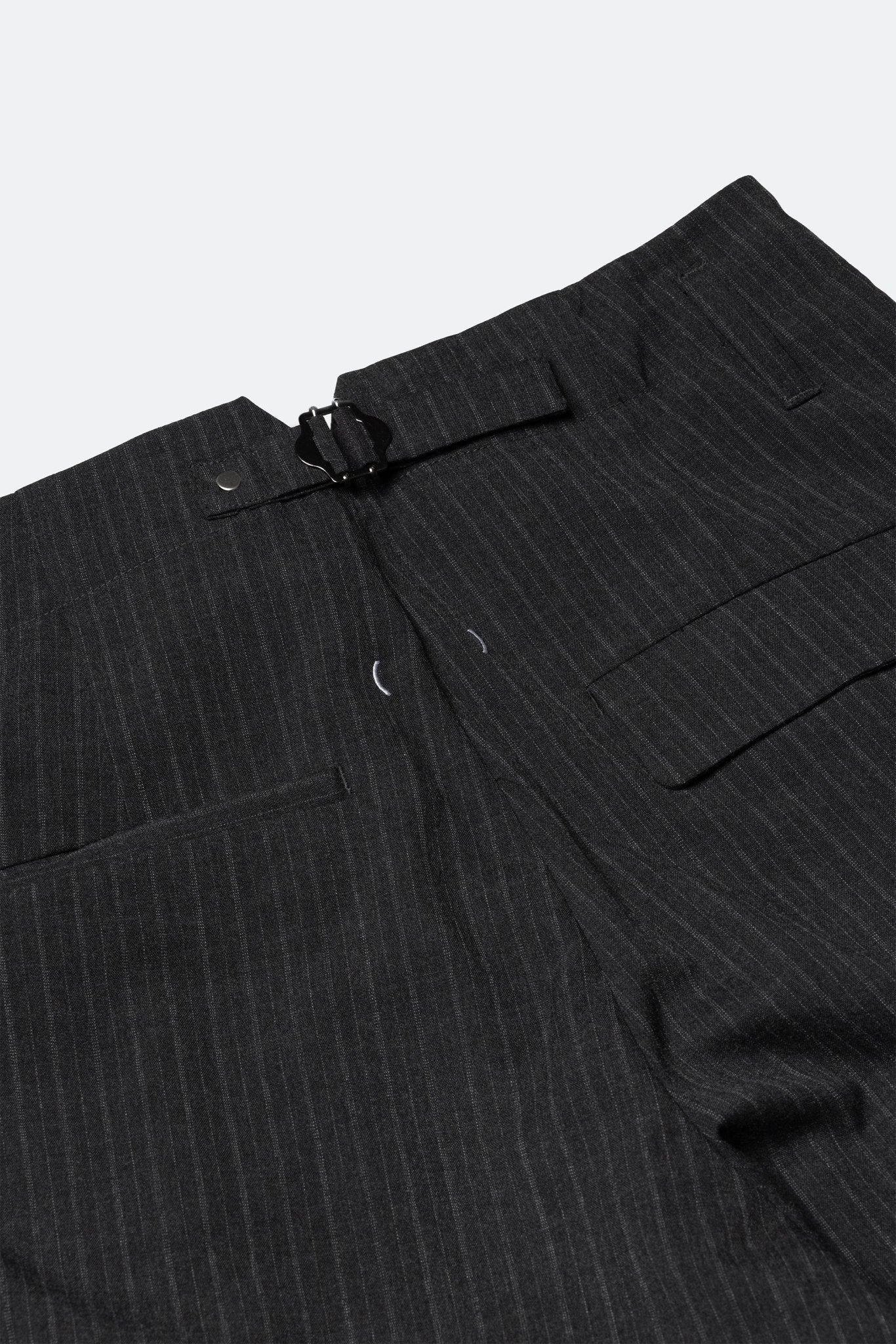 (empty) manual co. sunday suit pants/ charcoal stripe - GROGROCERY