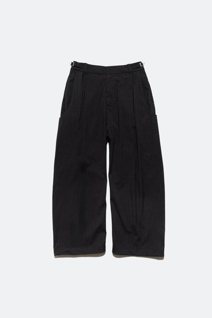 (empty) manual co. UU wide tailored pants/ charcoal stripe - GROGROCERY
