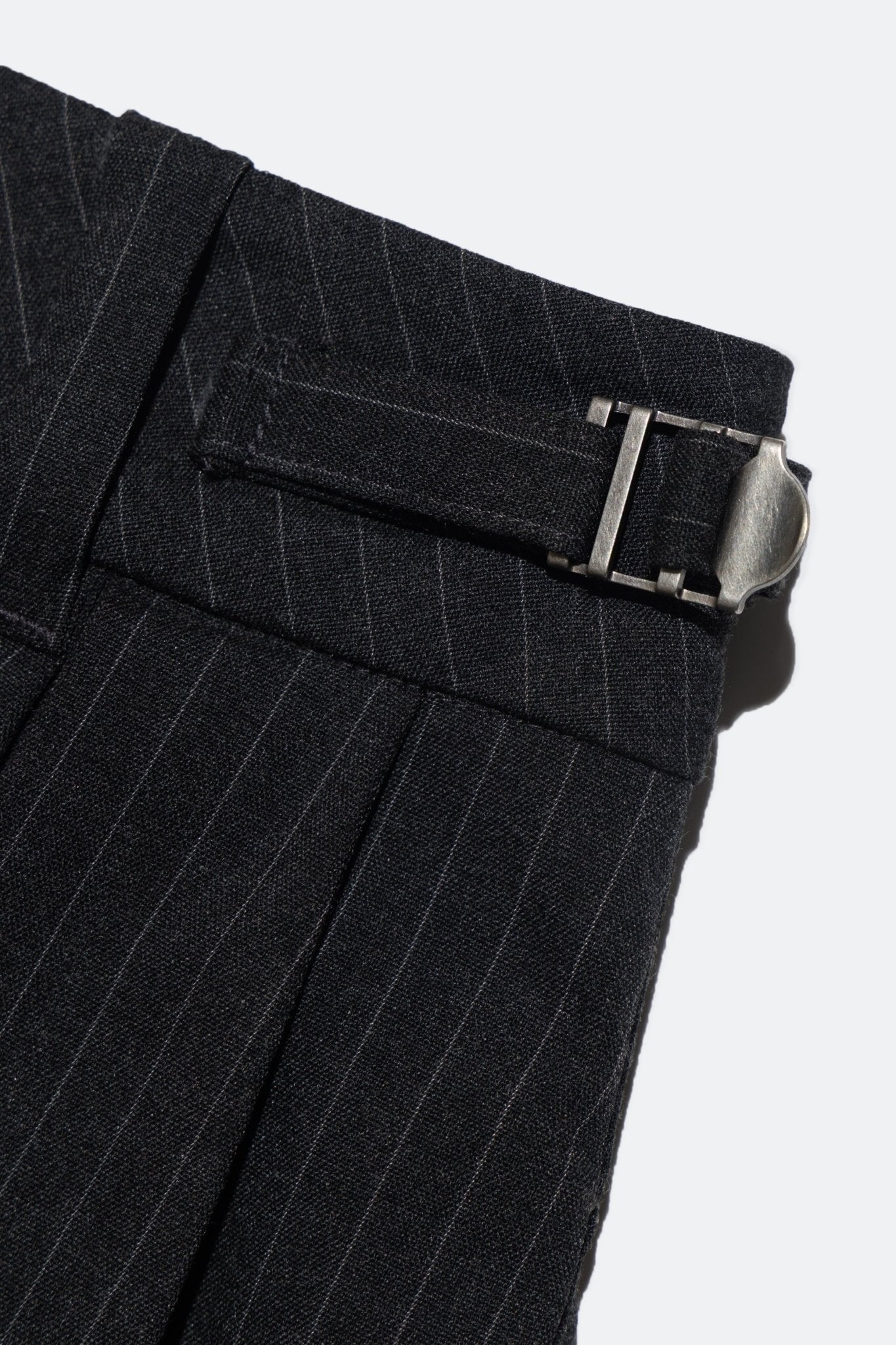 (empty) manual co. UU wide tailored pants/ charcoal stripe - GROGROCERY