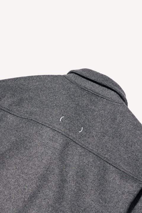 (empty) manual co. wide cut wool blend blouson jacket/ dark cement - GROGROCERY