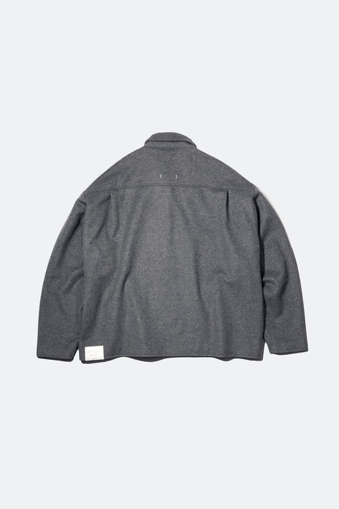 (empty) manual co. wide cut wool blend blouson jacket/ dark cement - GROGROCERY