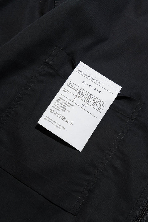 (empty) manual co. zip up shirt jacket/ black - GROGROCERY