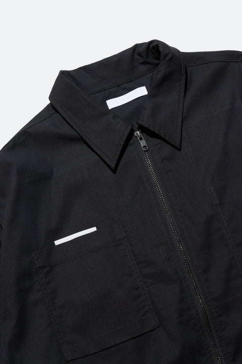 (empty) manual co. zip up shirt jacket/ black - GROGROCERY