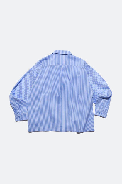 (empty) manual co. zip up shirt jacket/ blue stripe - GROGROCERY