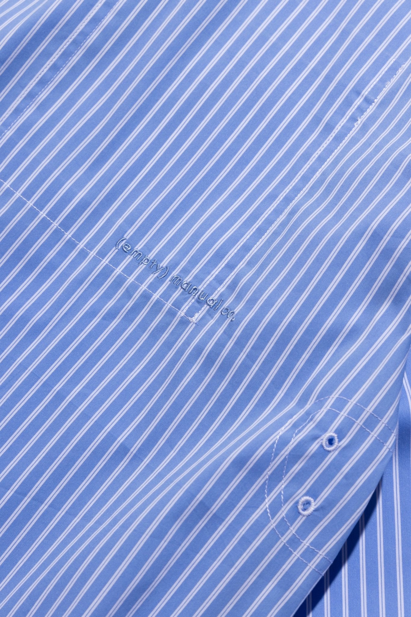 (empty) manual co. zip up shirt jacket/ blue stripe - GROGROCERY