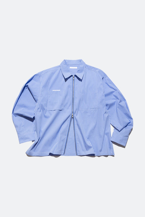 (empty) manual co. zip up shirt jacket/ blue stripe - GROGROCERY