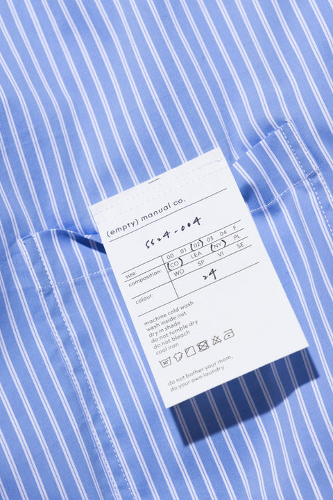 (empty) manual co. zip up shirt jacket/ blue stripe - GROGROCERY