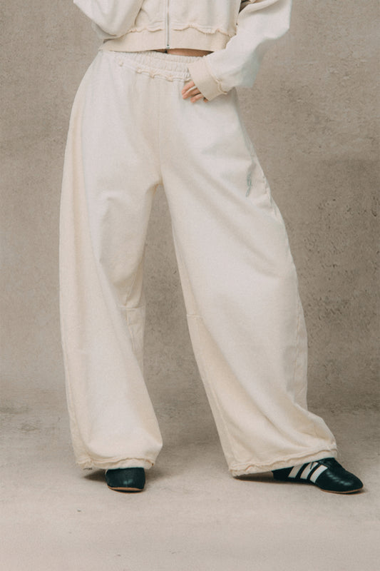 GROCERY FADED WASHED WIDE LEG SWEATPANTS/ WASHED CREAM