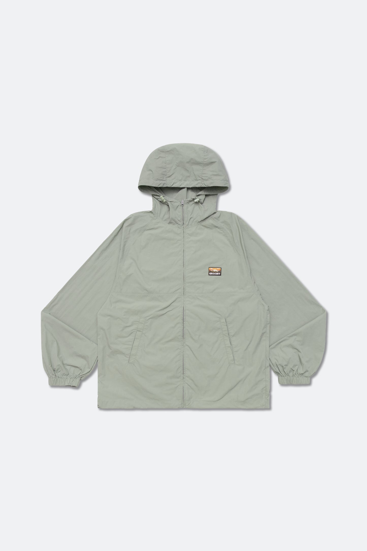 GROCERY PACKABLE NYLON WINDBREAKER/ GREIGE