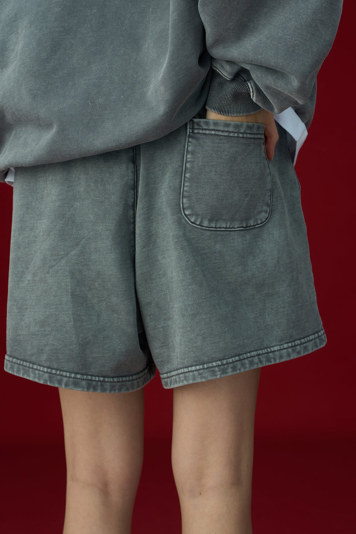 GROCERY BASIC WASHED SWEAT SHORTS/ GREY