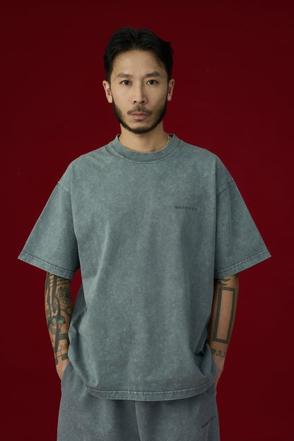 GROCERY BASIC WASHED BOXY TEE/ GREY