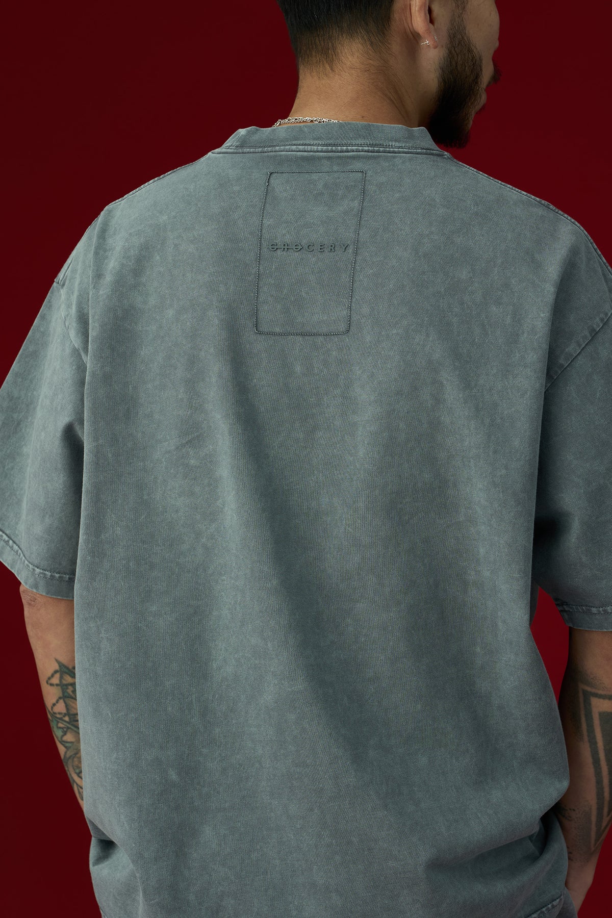 GROCERY BASIC WASHED BOXY TEE/ GREY
