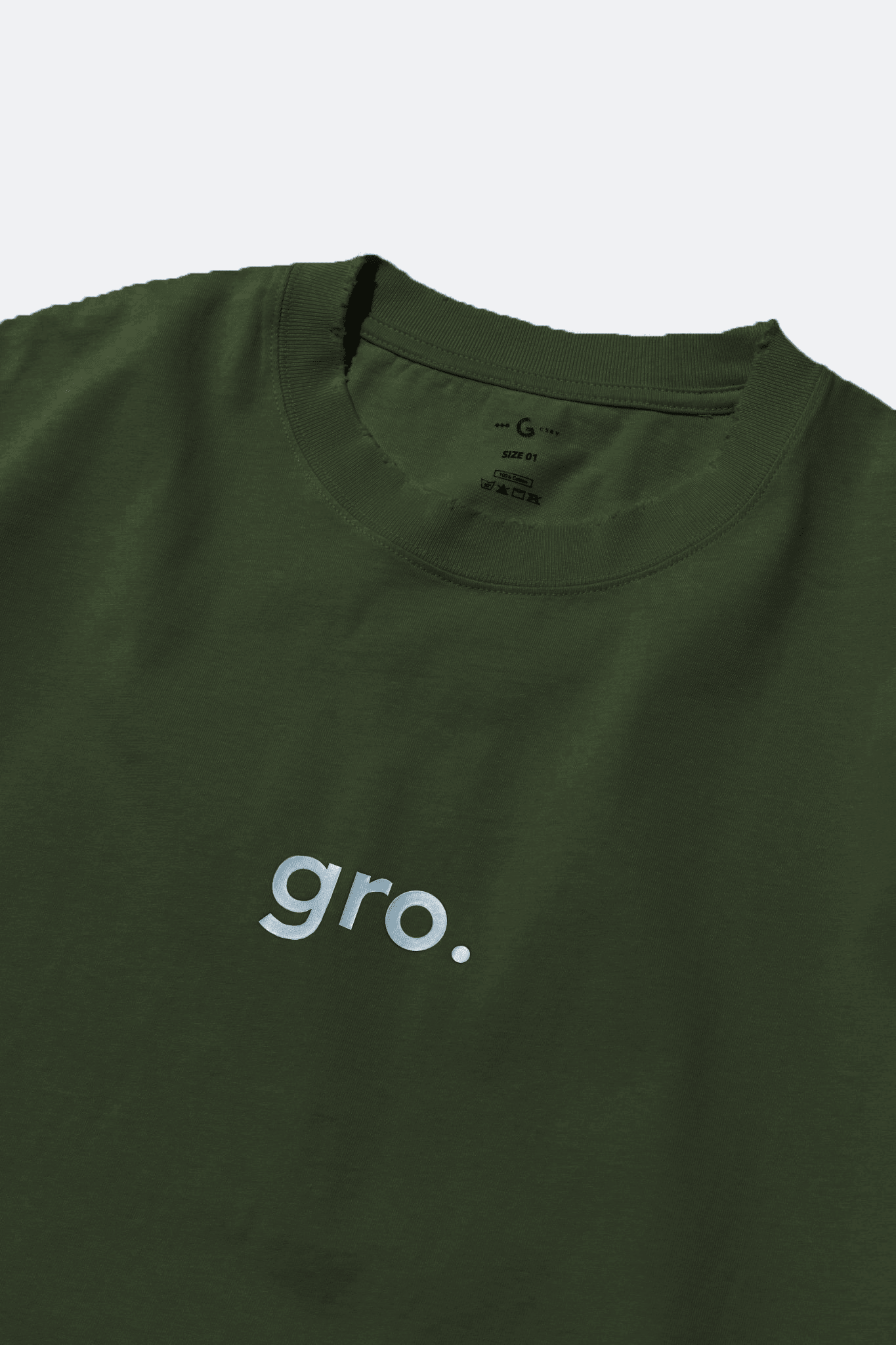 gro. by DM DISTRESSED LOGO TEE/ ARMY GREEN - GROGROCERY