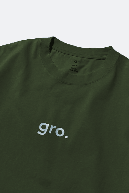 gro. by DM DISTRESSED LOGO TEE/ ARMY GREEN - GROGROCERY