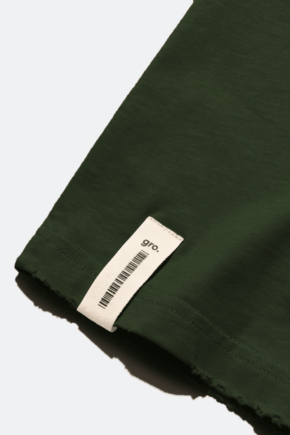 gro. by DM DISTRESSED LOGO TEE/ ARMY GREEN - GROGROCERY