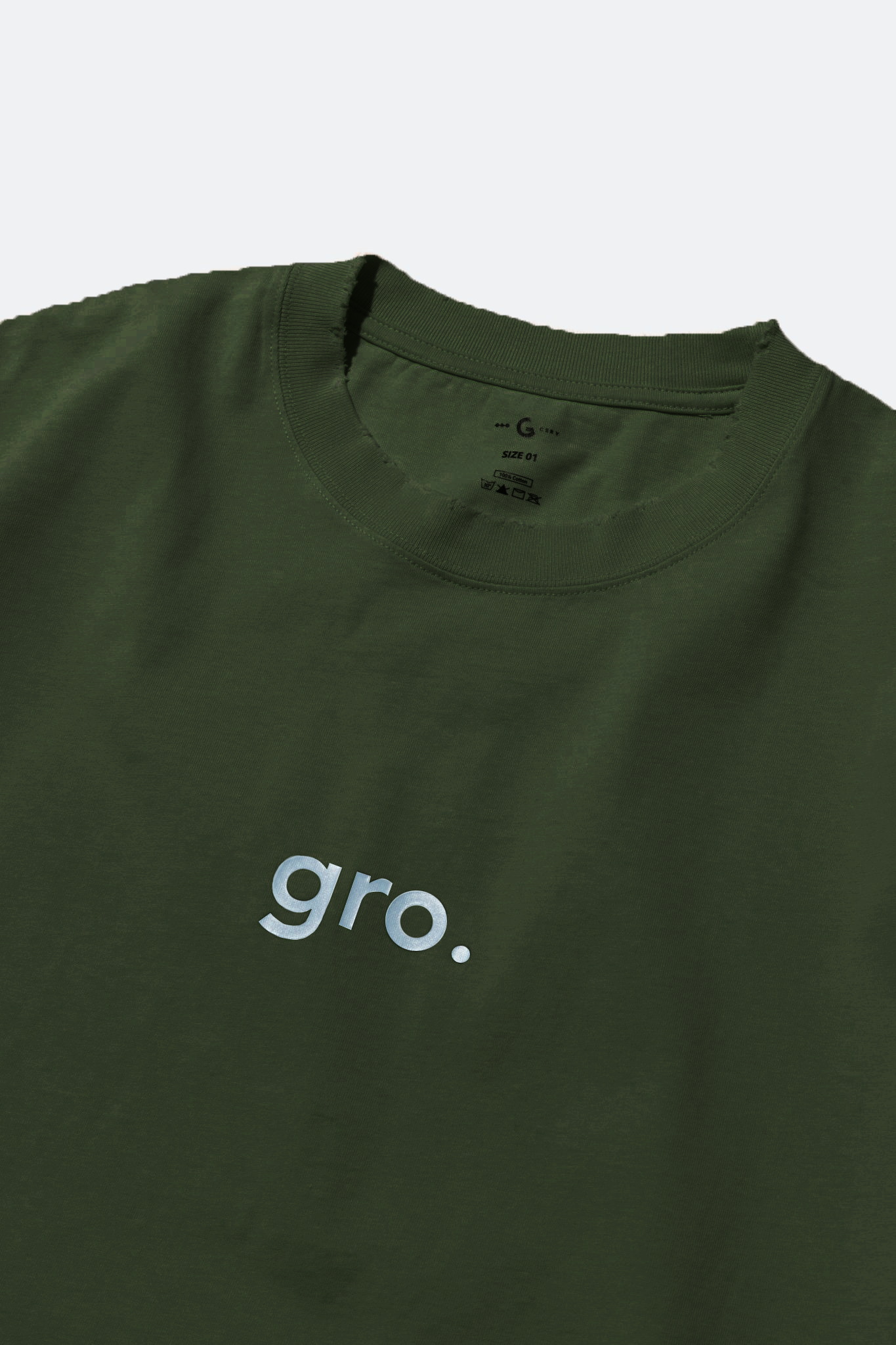 gro. by DM DISTRESSED LOGO TEE/ ARMY GREEN