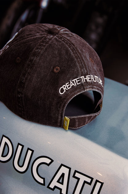 gro. by DM DISTRESSED LOGO CAP/ WASHED BROWN