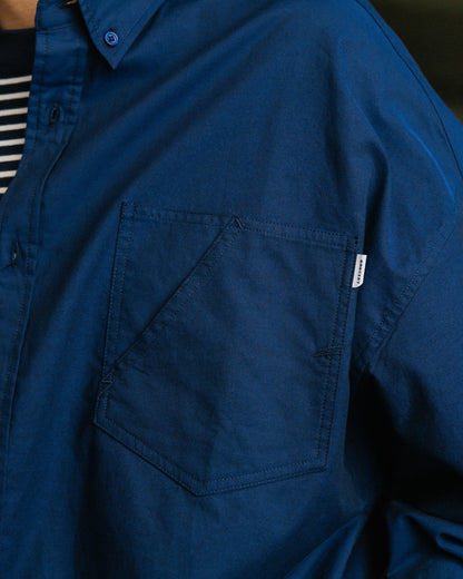 GROCERY ASYMMETRIC POCKET OXFORD SHIRT/ BLUE - GROGROCERY