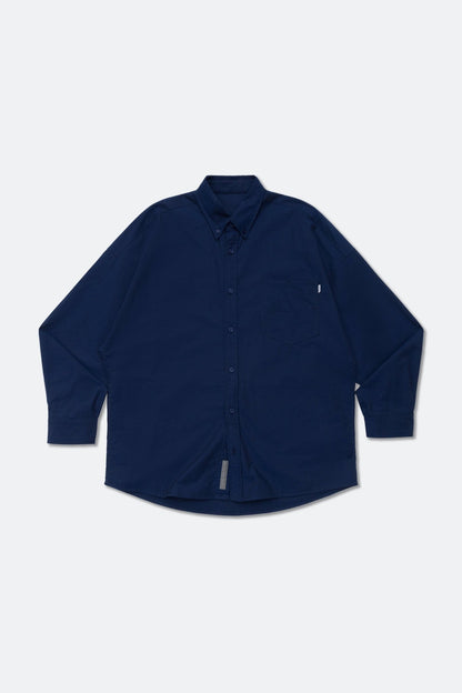 GROCERY ASYMMETRIC POCKET OXFORD SHIRT/ BLUE - GROGROCERY
