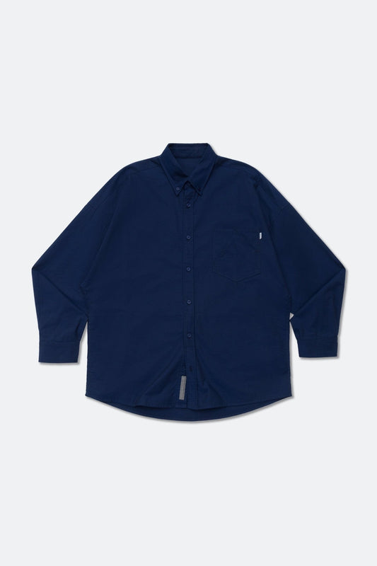 GROCERY ASYMMETRIC POCKET OXFORD SHIRT/ BLUE - GROGROCERY