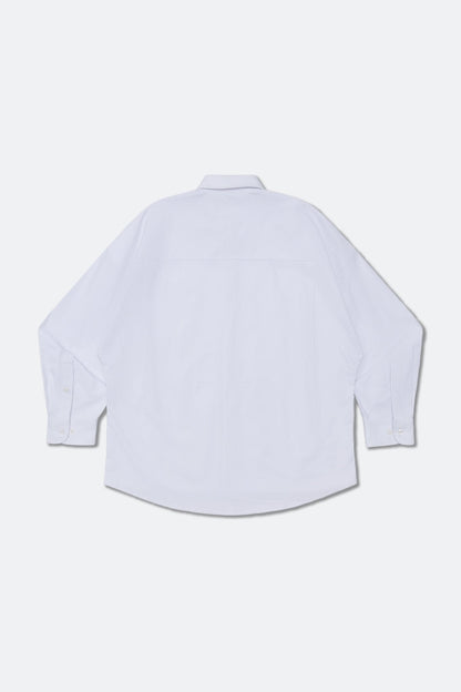 GROCERY ASYMMETRIC POCKET OXFORD SHIRT/ WHITE - GROGROCERY