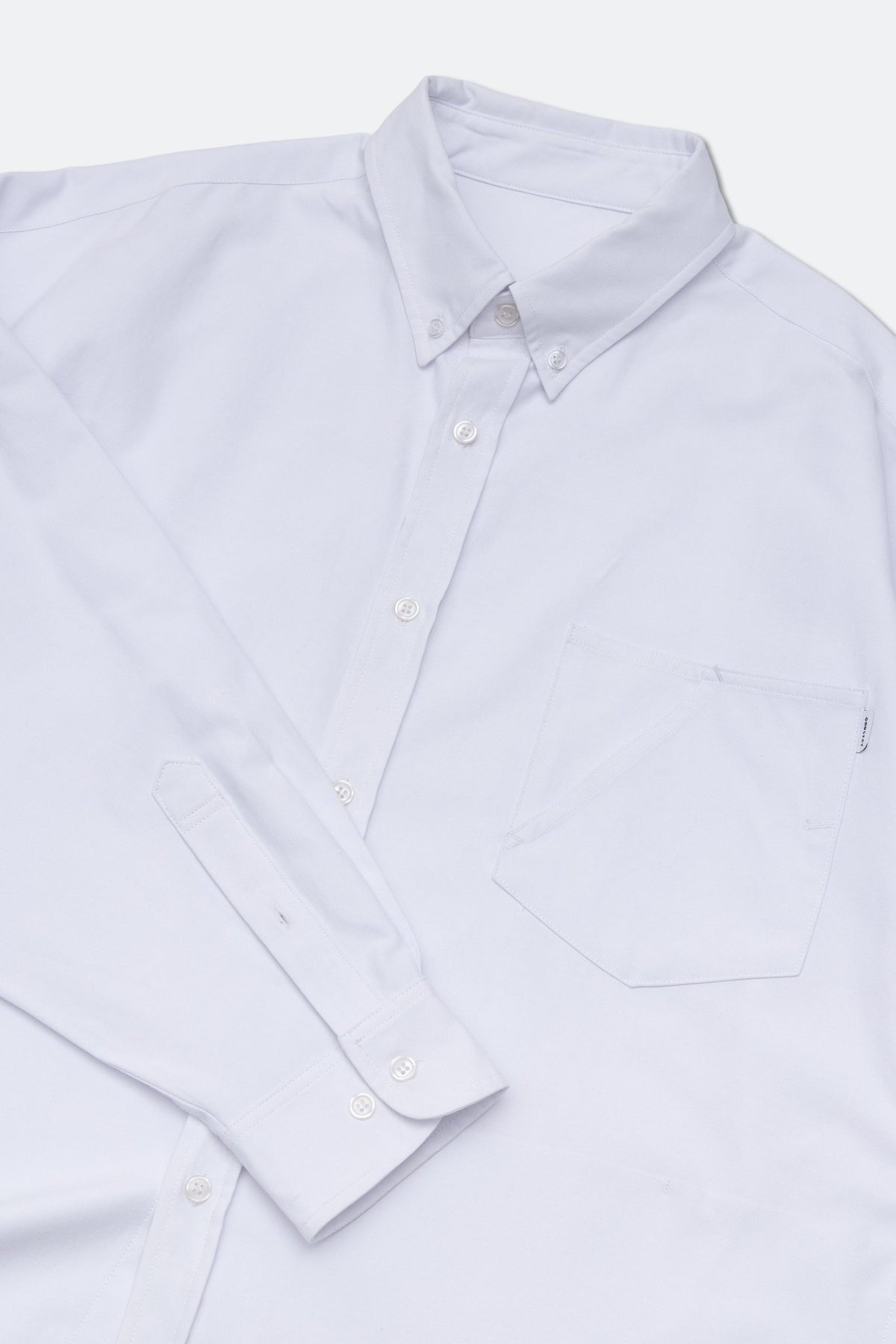 GROCERY ASYMMETRIC POCKET OXFORD SHIRT/ WHITE - GROGROCERY