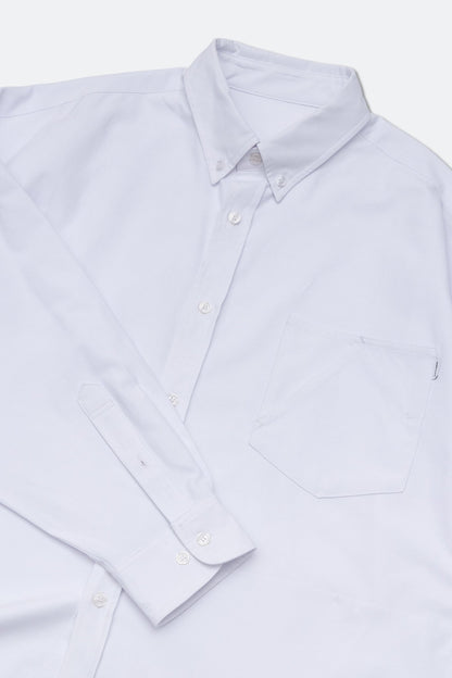 GROCERY ASYMMETRIC POCKET OXFORD SHIRT/ WHITE - GROGROCERY