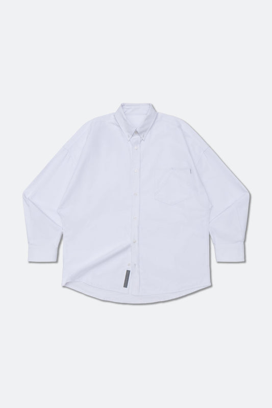 GROCERY ASYMMETRIC POCKET OXFORD SHIRT/ WHITE - GROGROCERY