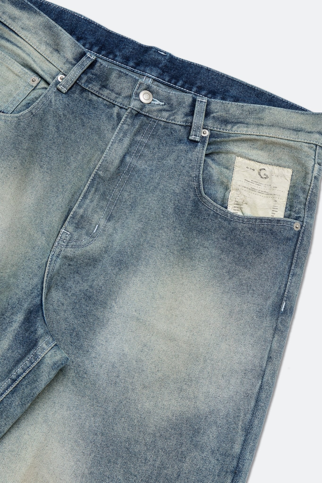 GROCERY BAGGY FADE WASHED DENIM JEANS / FADED BLUE - GROGROCERY