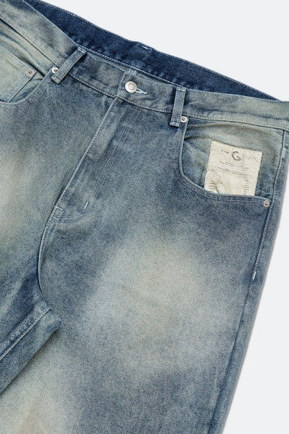 GROCERY BAGGY FADE WASHED DENIM JEANS / FADED BLUE - GROGROCERY