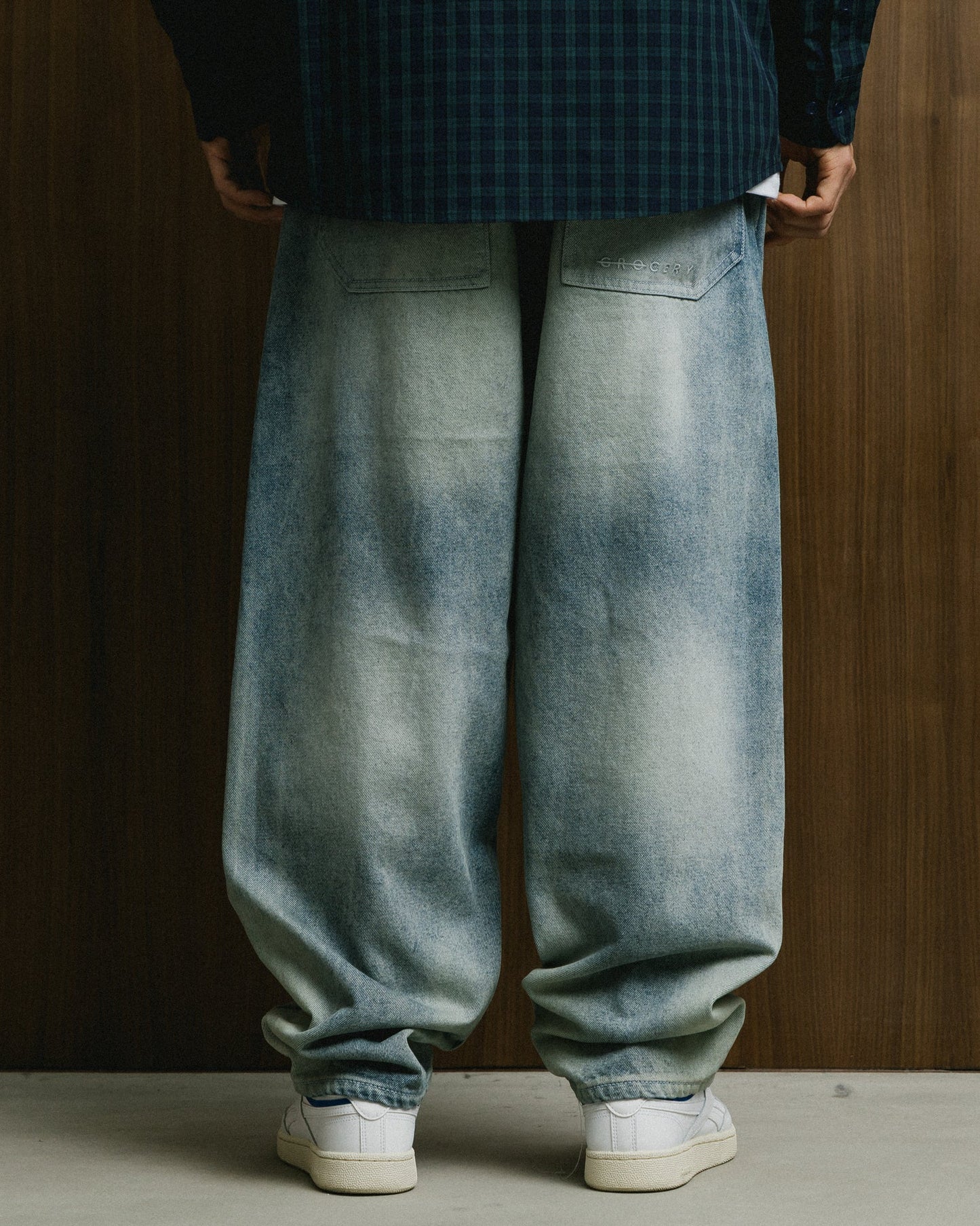 GROCERY BAGGY FADE WASHED DENIM JEANS / FADED BLUE - GROGROCERY
