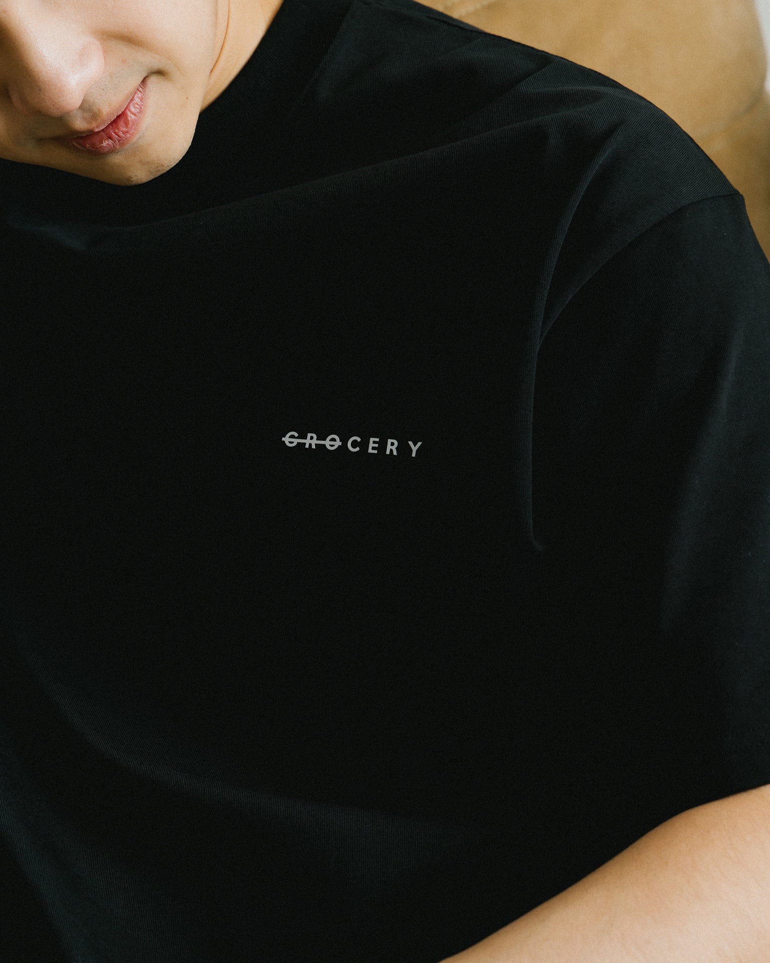 GROCERY BASIC BOXY TEE/ BLACK - GROGROCERY