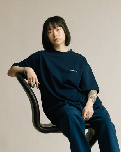 GROCERY BASIC BOXY TEE/ NAVY - GROGROCERY