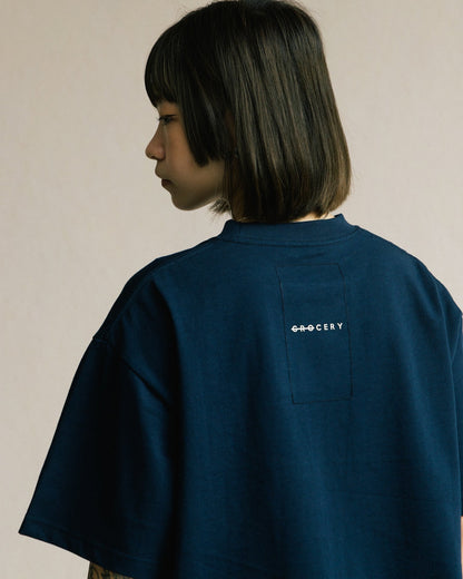 GROCERY BASIC BOXY TEE/ NAVY - GROGROCERY