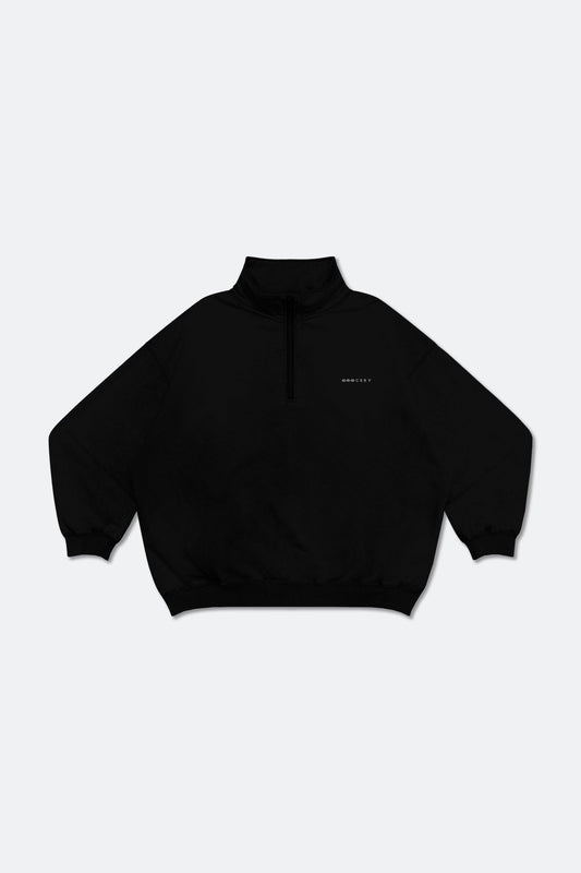 GROCERY BASIC HALF ZIP SWEATER/ BLACK - GROGROCERY